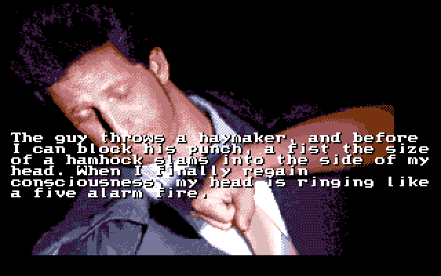 Mean Streets Amiga Screenshot: Tex is knocked out...