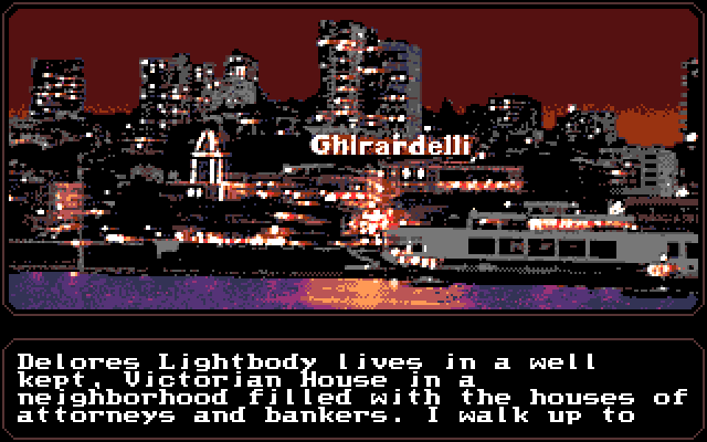 Mean Streets Amiga Screenshot: Time to see Delores Lightbody next.