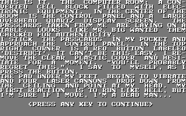 Mean Streets Amiga Screenshot: Here's the situation...