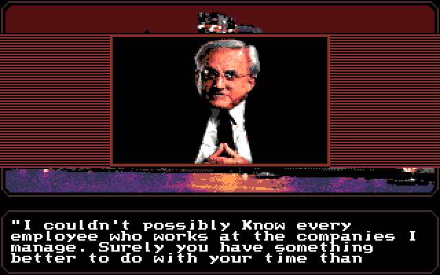 Mean Streets Amiga Screenshot: Some people don't know...or maybe refuse to provide...information.