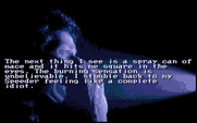 Mean Streets for Amiga - Tex has mace sprayed in his face...