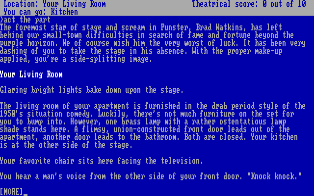 Nord and Bert Couldn't Make Head or Tail of It IBM PC/Compatibles Screenshot: Can you act the part?
