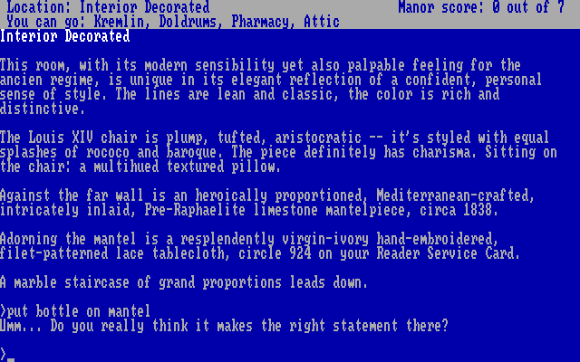 Nord and Bert Couldn't Make Head or Tail of It IBM PC/Compatibles Screenshot: Welcome to Interior Decorated...