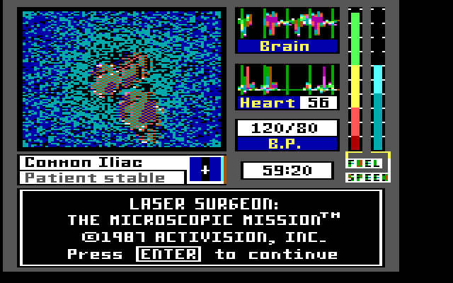 Laser Surgeon: The Microscopic Mission IBM PC/Compatibles Screenshot: Title screen.