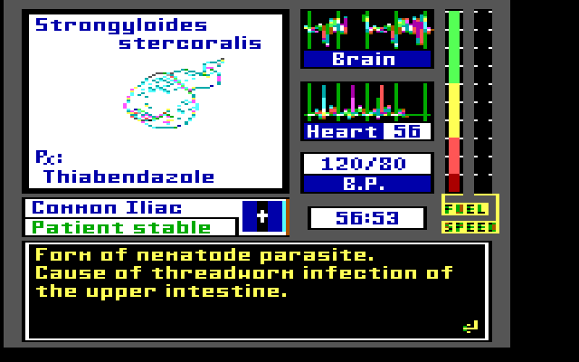 Laser Surgeon: The Microscopic Mission IBM PC/Compatibles Screenshot: Some more details about the patient...