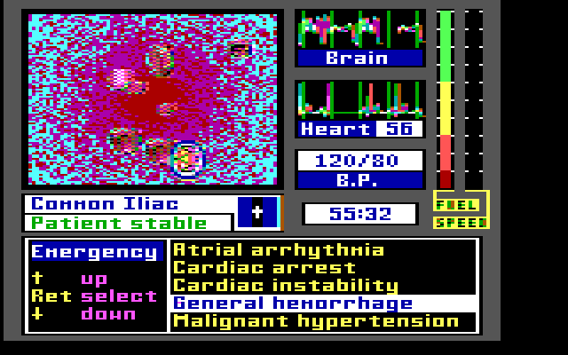 Laser Surgeon: The Microscopic Mission IBM PC/Compatibles Screenshot: One of the in game menus.