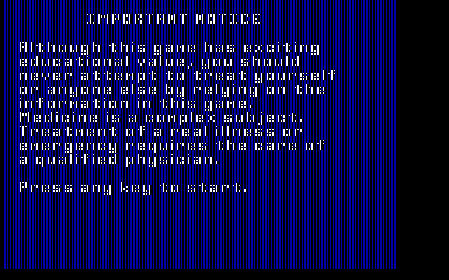 Laser Surgeon: The Microscopic Mission IBM PC/Compatibles Screenshot: Please do not try brain surgery at home!