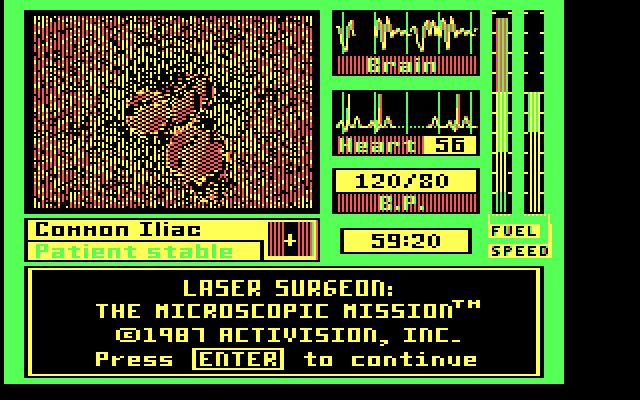 Laser Surgeon: The Microscopic Mission IBM PC/Compatibles Screenshot: Title screen.