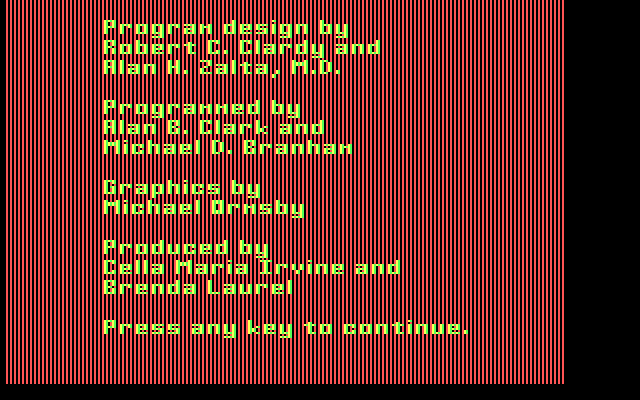 Laser Surgeon: The Microscopic Mission IBM PC/Compatibles Screenshot: Game credits.