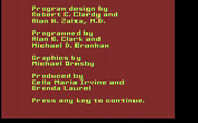 Laser Surgeon: The Microscopic Mission for IBM PC/Compatibles - Game credits.
