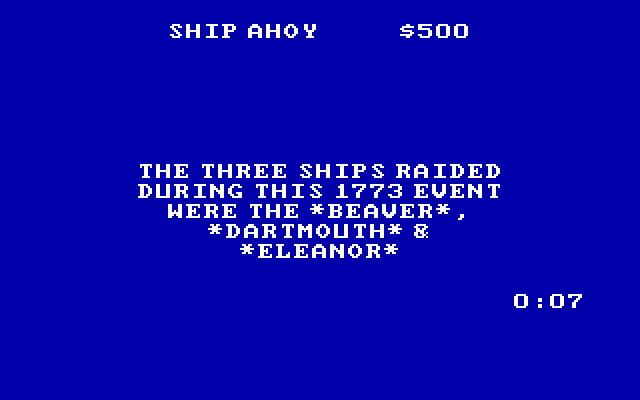 Jeopardy! IBM PC/Compatibles Screenshot: The answer is...