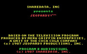 Jeopardy! for IBM PC/Compatibles - Title and credits.