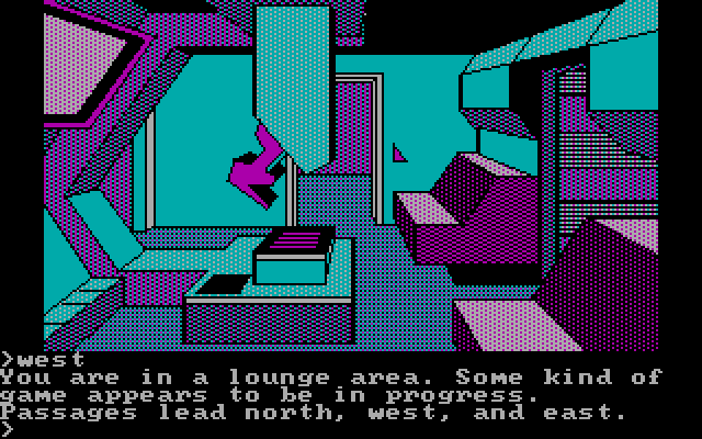 Oo-Topos IBM PC/Compatibles Screenshot: Some kind of lounge area...