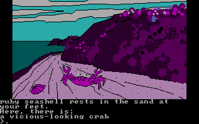 Oo-Topos IBM PC/Compatibles Screenshot: Now a crab is in the way!