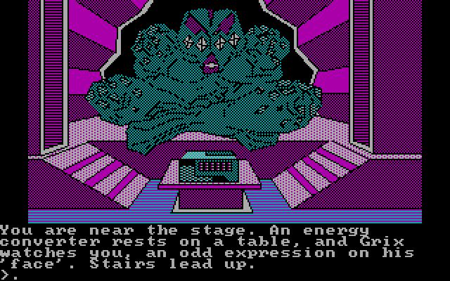 Oo-Topos IBM PC/Compatibles Screenshot: A grix is watching me!