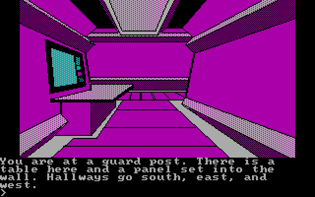 Oo-Topos IBM PC/Compatibles Screenshot: Arrived at the guard post.