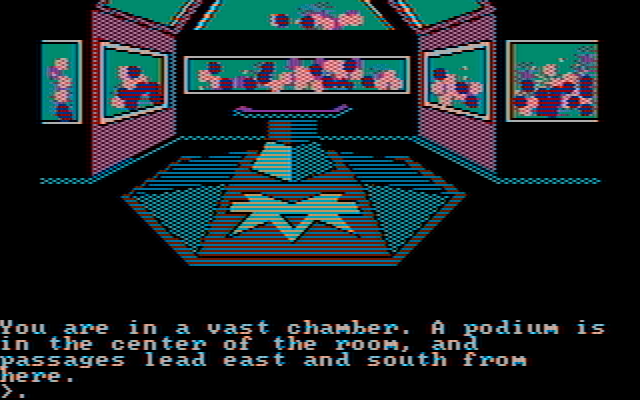 Oo-Topos IBM PC/Compatibles Screenshot: A podium...I should examine it closer...