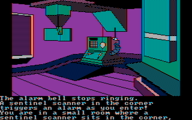 Oo-Topos IBM PC/Compatibles Screenshot: More alarms...this place is dangerous!