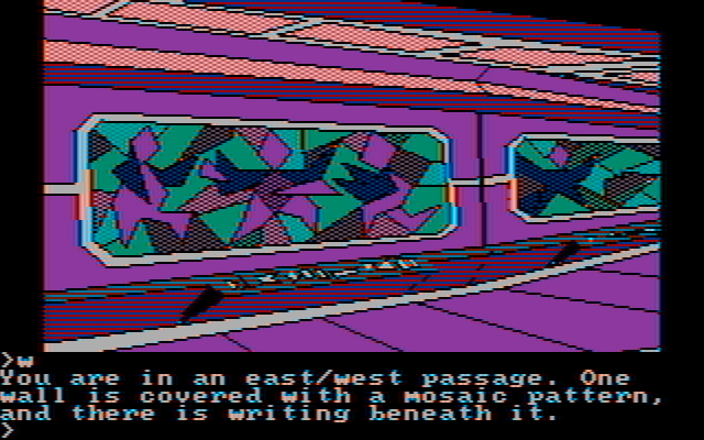 Oo-Topos IBM PC/Compatibles Screenshot: Walking through a passage...