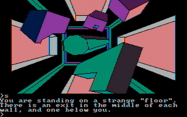 Oo-Topos IBM PC/Compatibles Screenshot: This room is rather abstract...