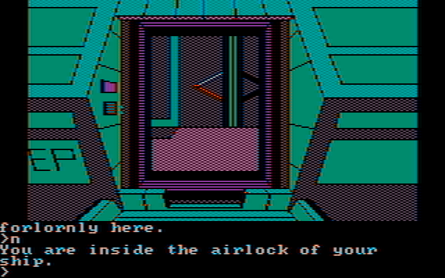 Oo-Topos IBM PC/Compatibles Screenshot: In the airlock...