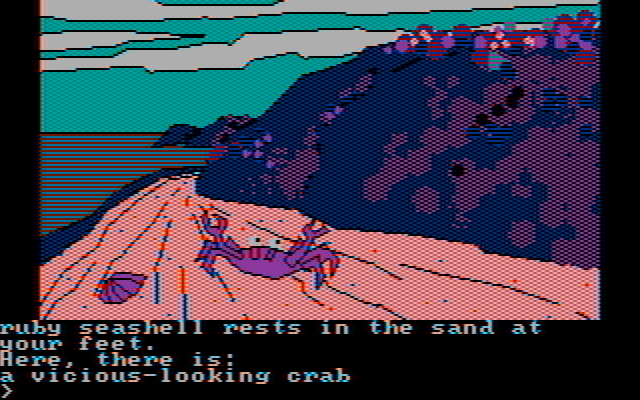 Oo-Topos IBM PC/Compatibles Screenshot: A crab is also in the way.