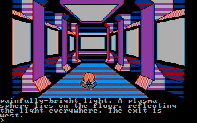 Oo-Topos IBM PC/Compatibles Screenshot: This room is painfully bright!