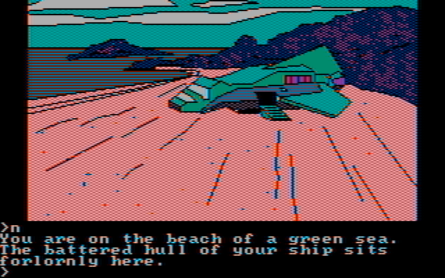 Oo-Topos IBM PC/Compatibles Screenshot: Here sits my ship...