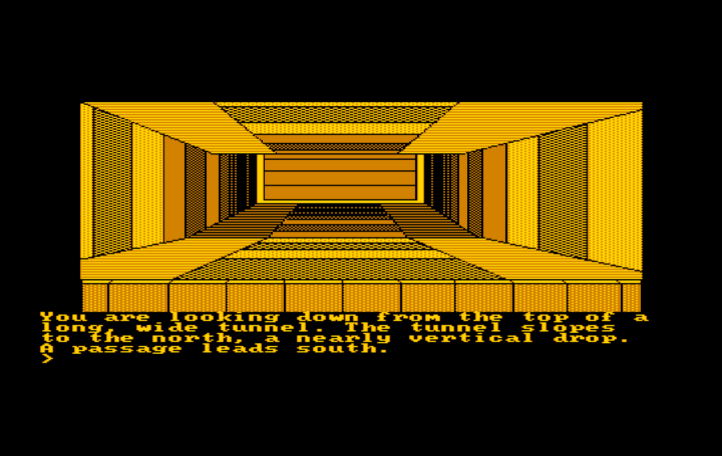 Oo-Topos IBM PC/Compatibles Screenshot: The top of a long tunnel...