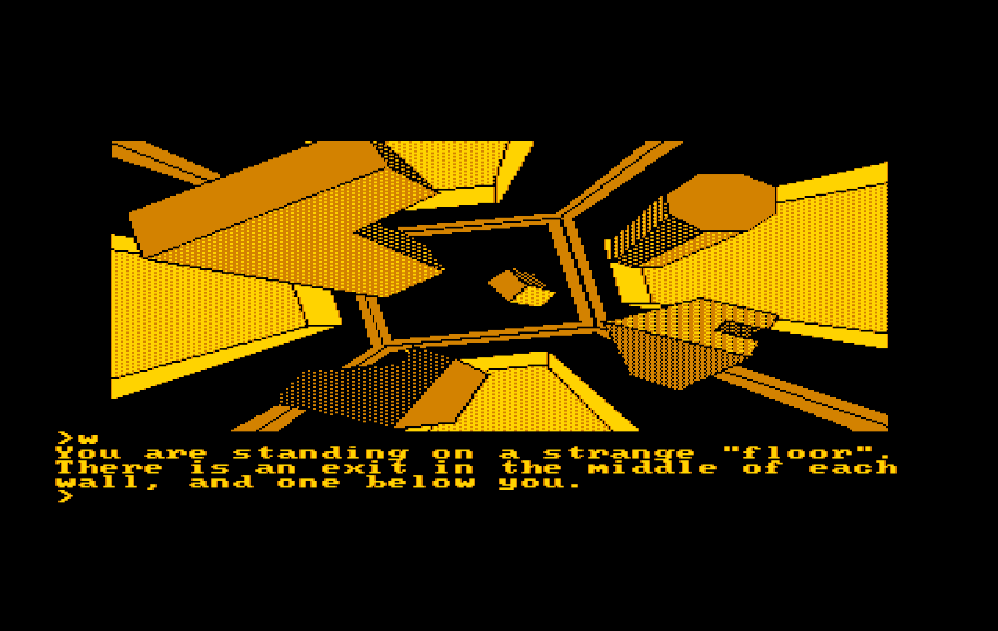Oo-Topos IBM PC/Compatibles Screenshot: Interesting, this room is rather abstract...