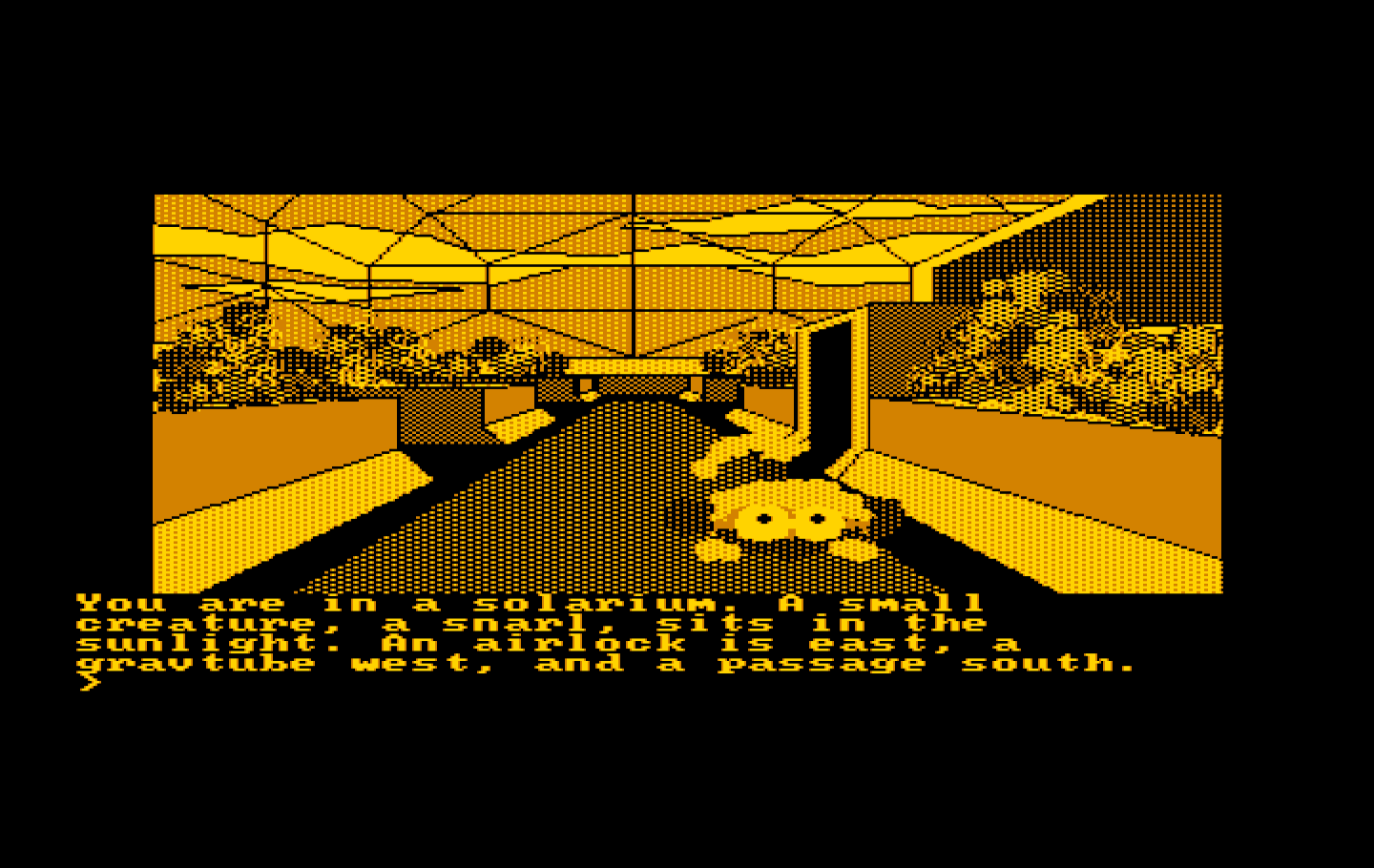 Oo-Topos IBM PC/Compatibles Screenshot: Welcome to the solarium!