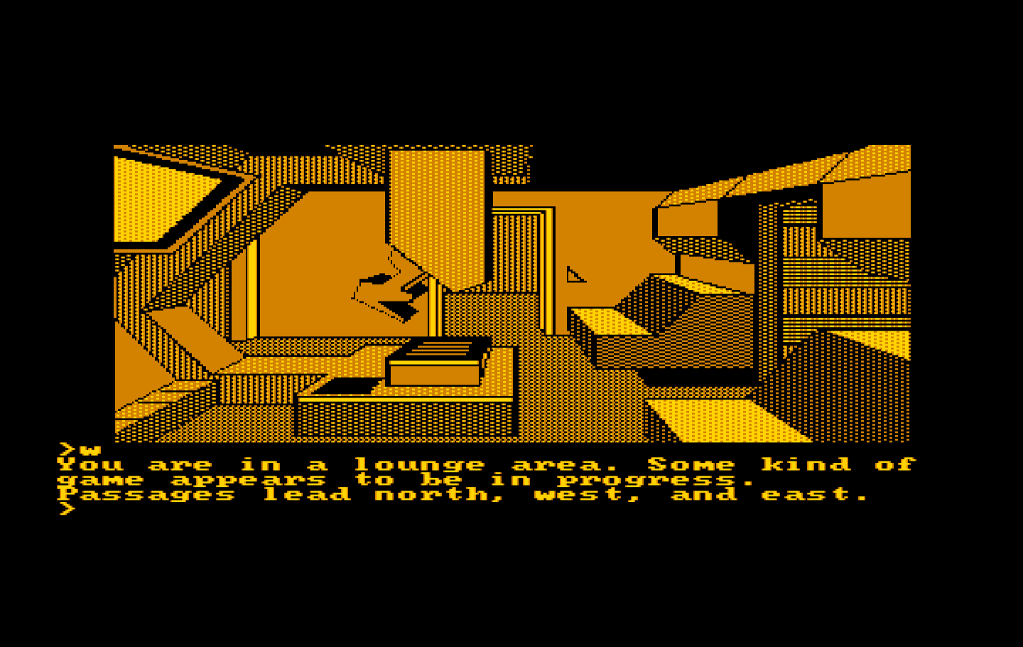 Oo-Topos IBM PC/Compatibles Screenshot: Some kind of lounge area...
