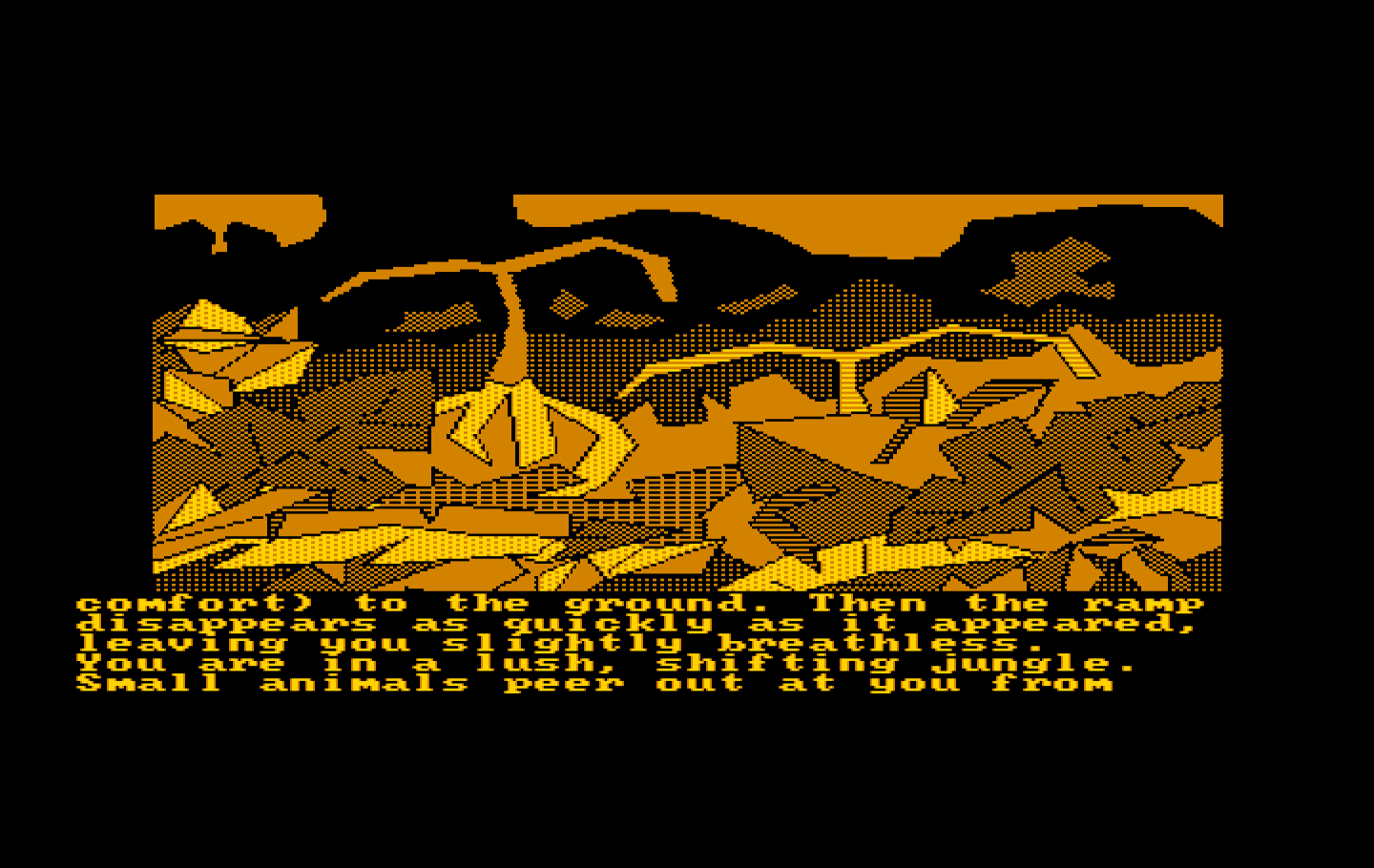 Oo-Topos IBM PC/Compatibles Screenshot: Welcome to the jungle...