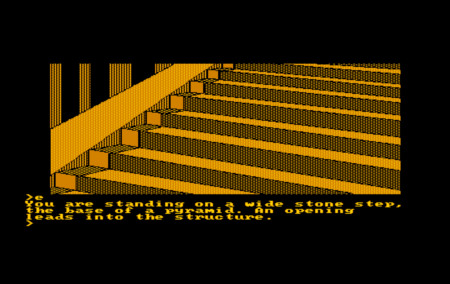 Oo-Topos IBM PC/Compatibles Screenshot: Walking up some steps...