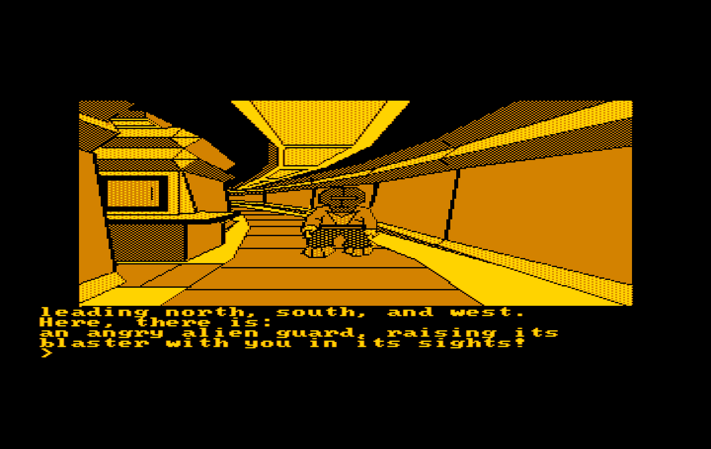 Oo-Topos IBM PC/Compatibles Screenshot: There is an alien here!