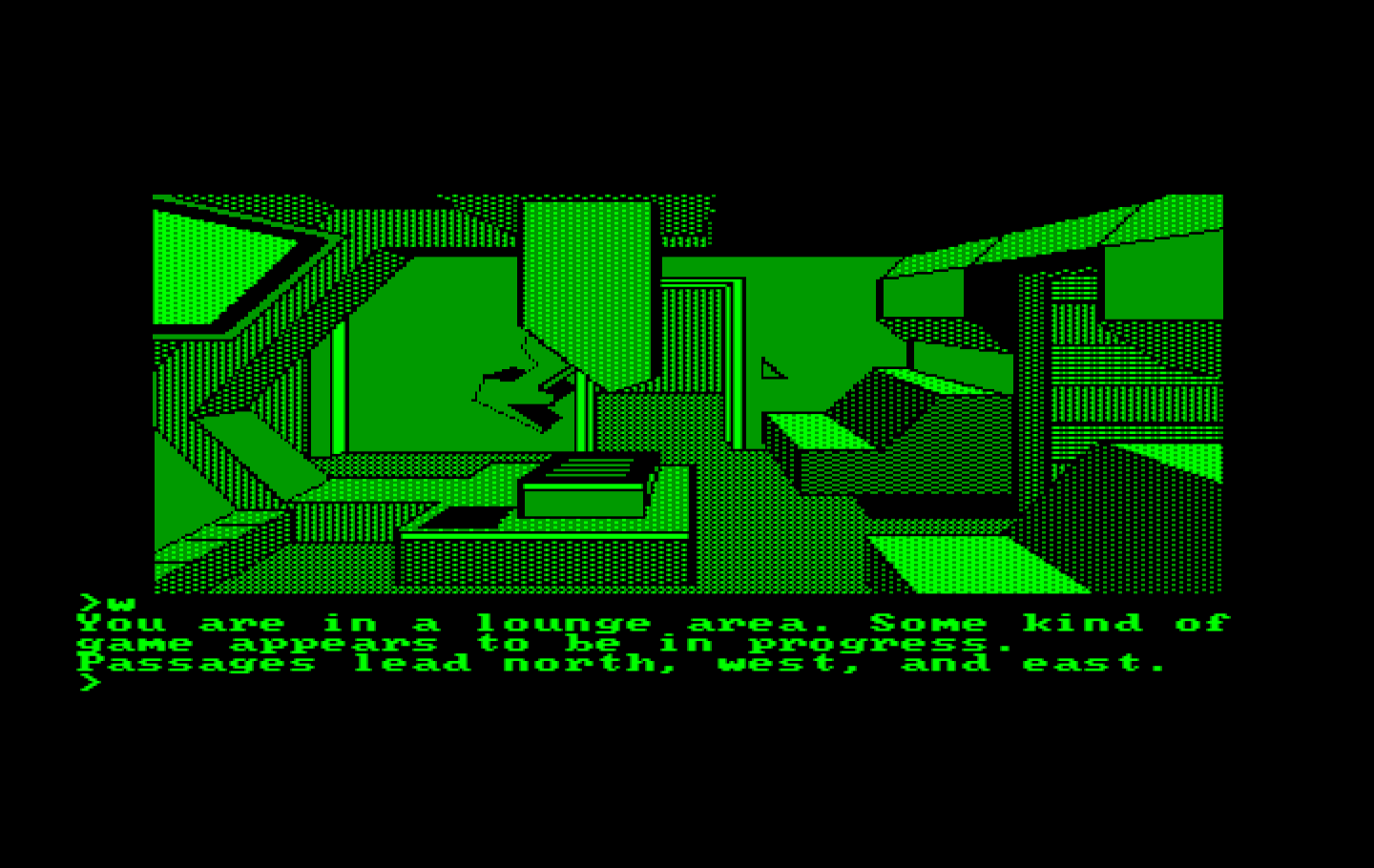 Oo-Topos IBM PC/Compatibles Screenshot: Some kind of lounge area...