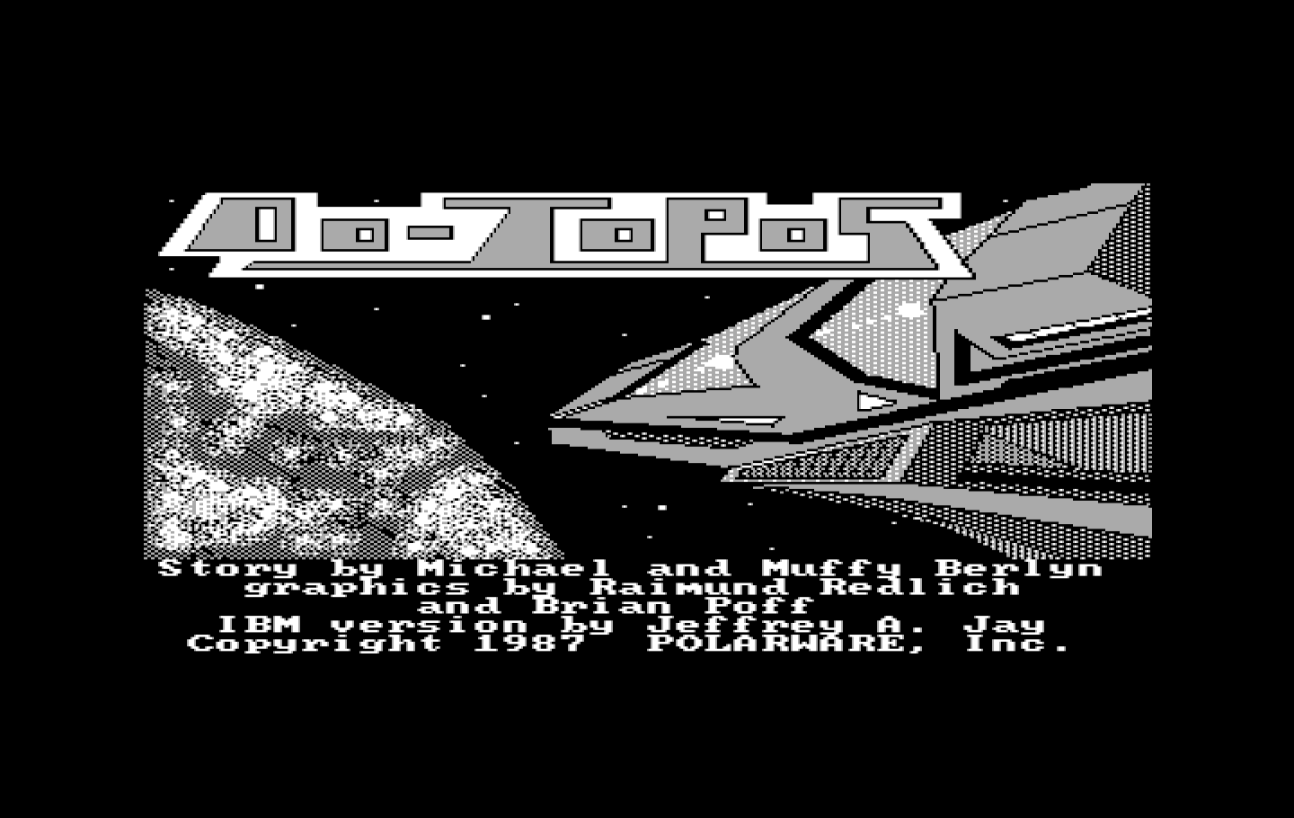 Oo-Topos IBM PC/Compatibles Screenshot: Title screen.
