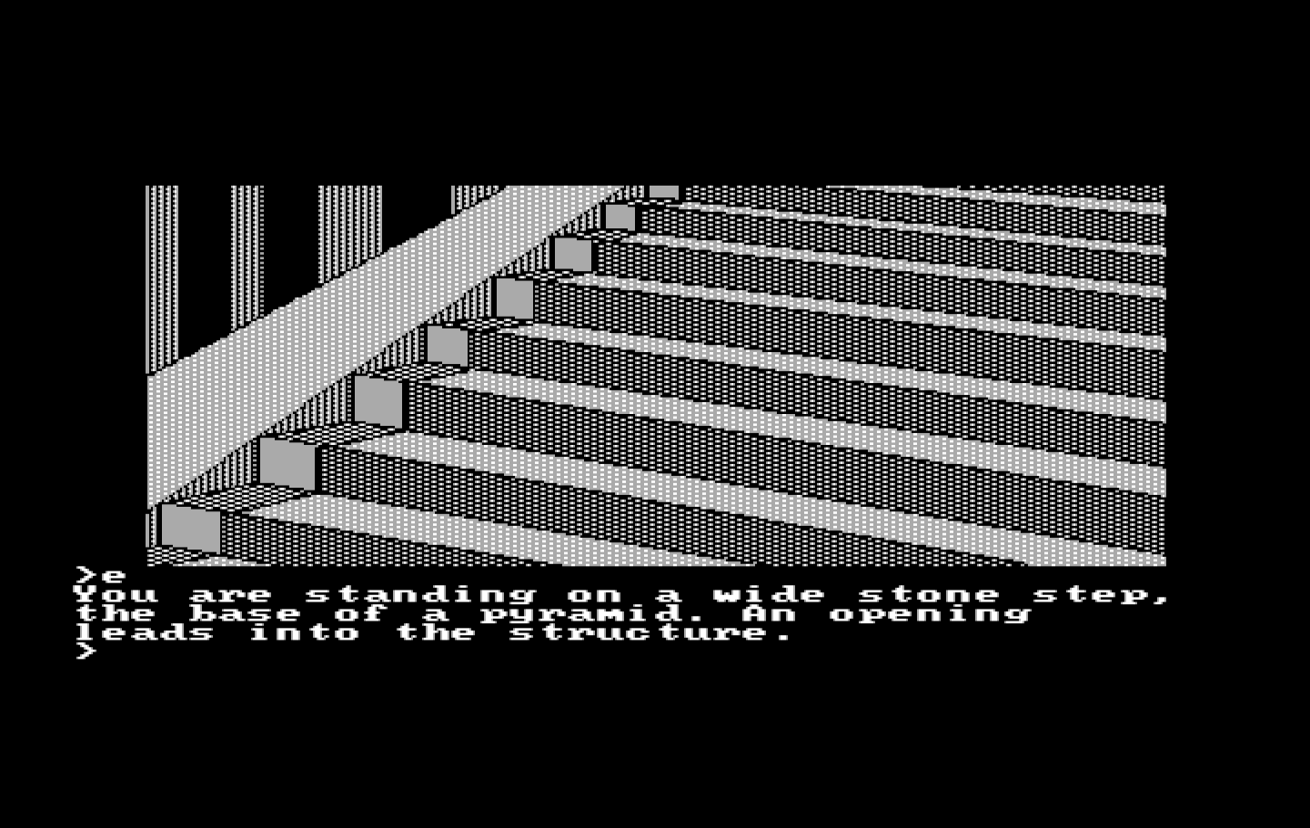 Oo-Topos IBM PC/Compatibles Screenshot: Walking up some steps...