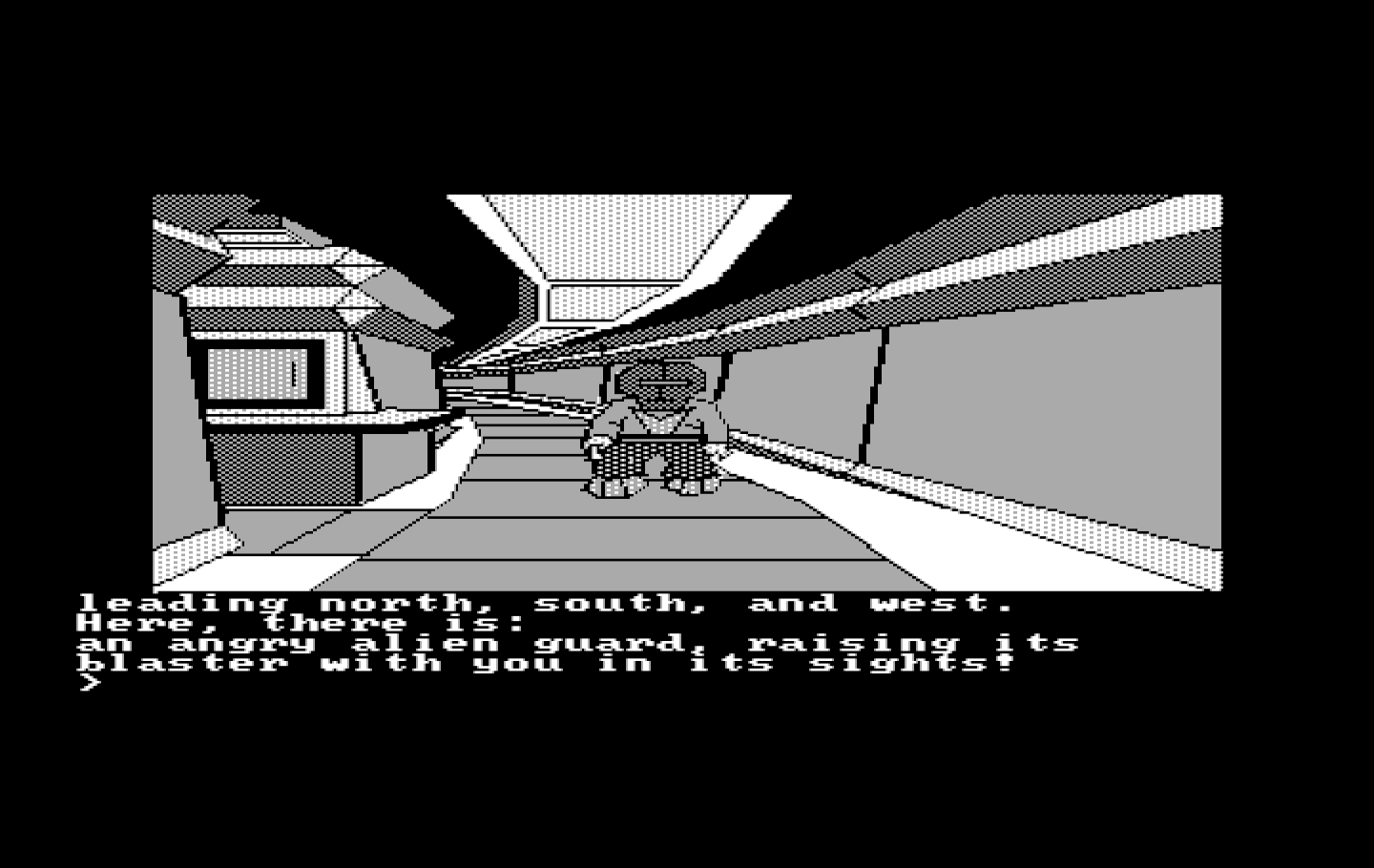 Oo-Topos IBM PC/Compatibles Screenshot: There is an alien here!