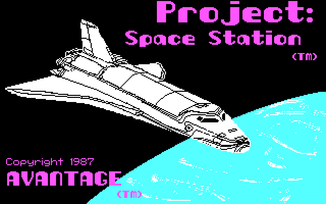 Project: Space Station IBM PC/Compatibles Screenshot: Title screen.