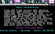 Project: Space Station for IBM PC/Compatibles - One of many help screens.