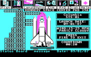 Project: Space Station for IBM PC/Compatibles - The shuttle launch screen.