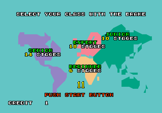 Super Hang-On Arcade Screenshot: Select a race...