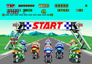Super Hang-On for Arcade - Starting at a medium difficulty stage.