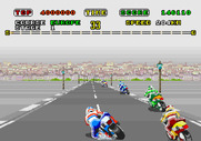 Super Hang-On for Arcade - There are numerous opponent motorcycles on the difficult levels.