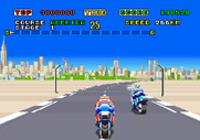 Super Hang-On for Arcade - Other motorcycles get in the way more often when you are going faster!