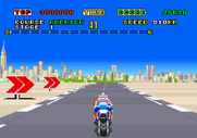Super Hang-On for Arcade - Starting one of the more difficult tracks!