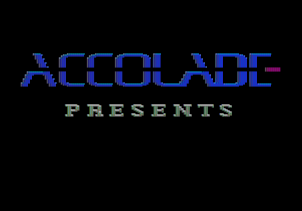 Test Drive Apple II Screenshot: Accolade logo.