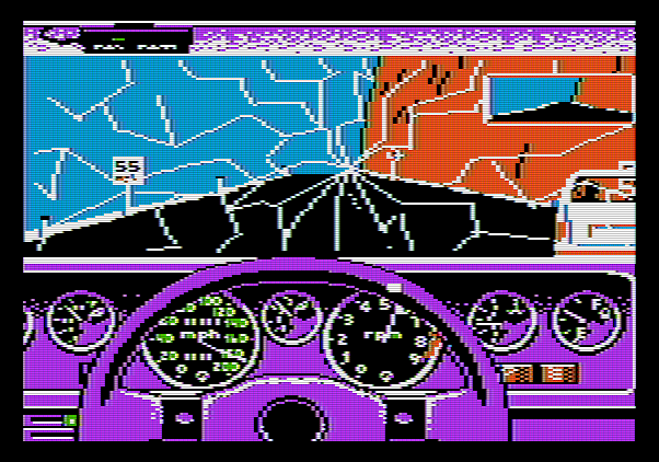 Test Drive Apple II Screenshot: Oh no, another crash!