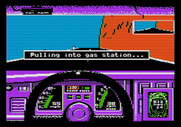 Test Drive for Apple II - Pulling into a gas station...